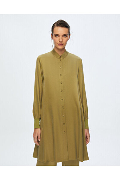 MISS DALIDA T24K-3001 Hakim Yaka Kupro Gömlek OLİVE