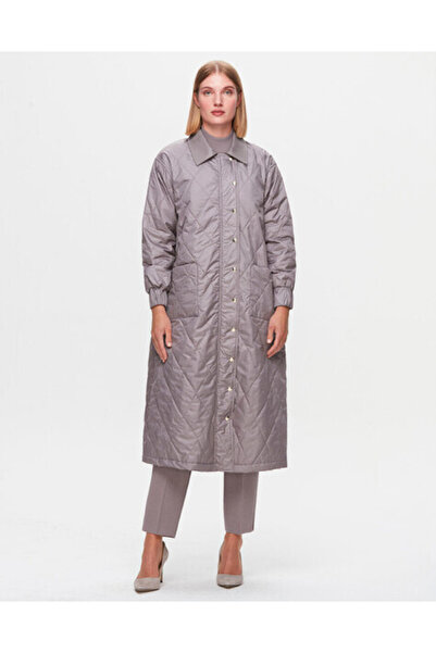 MISS DALIDA T25K-8021 Baklava Dilimli Trenckot MİNK