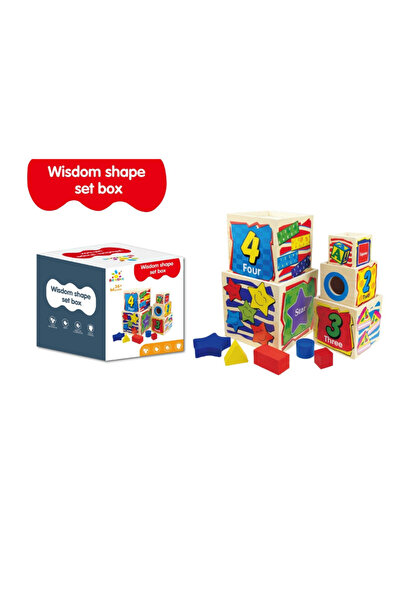 TSUMAB Wisdom Shape Set Box – Educational Wooden Shape & Number Sorting Block...