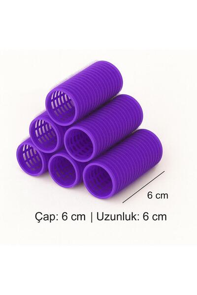 Gold Beauty Sünger Bigudi 6'Adet Maga Büyük Boy Cırtlı Bigudi Çap: 6cm & Hair Rollers Saç Bigudisi