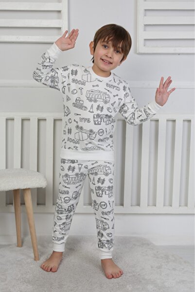 Yalçınoğlu Kids Paintable Children's Pajama Set + Pen Gift I Colorful Dreams I Redesign Every Wash