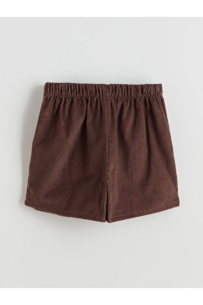 LC Waikiki LCW Kids Elastic Waist Pleated Velvet Girls' Shorts Skirt