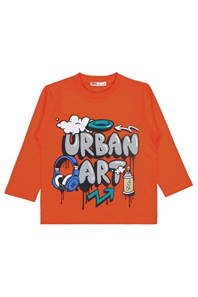Civil Boys Urban Art Printed 2-5 Years Old Sweatshirt - Orange 3-4 Years Old