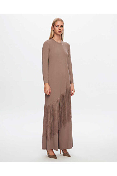 MISS DALIDA T24Y-6024 Asimetrik Kesim Püsküllü Tunik 002-MİNK