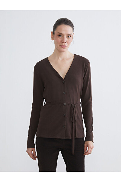 LC Waikiki Cardigan pentru femei cu decolteu în V și curea în talie