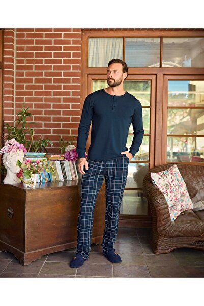 Aydoğan Men's Long Sleeve Modal Pajama Set – Soft, Comfortable, and Stylish Design