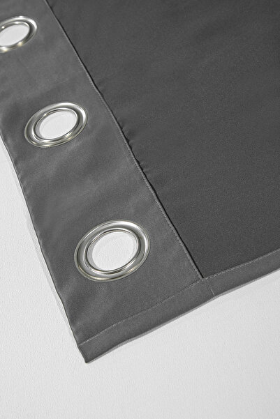 Premier Home Blackout Ringed Background Curtain Dark Gray 140X260