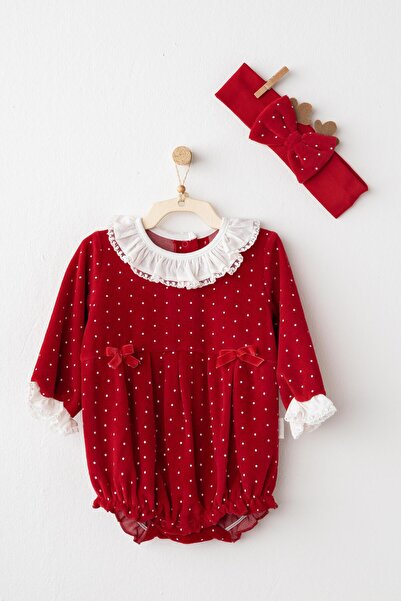 andywawa Kız Bebek Tulum Takım Romper Band Set Party AC26313