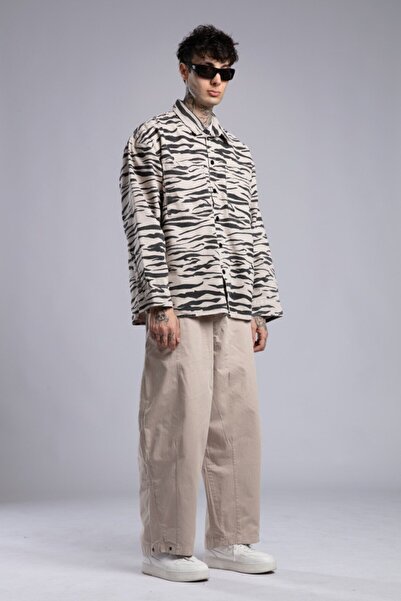 catchjeansro Catch Studios Oversized Jacket Shirt – Tiger Print Streetwear