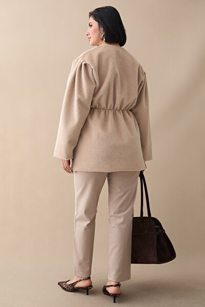 InStyle Palton bej, fără căptușeală, cu talie elastică