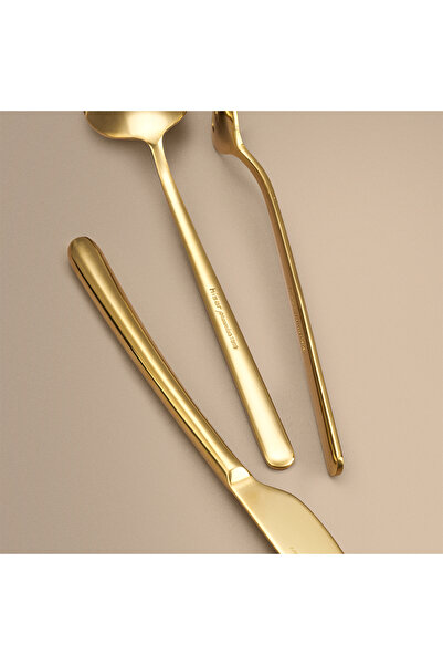 Hisar Bahama 84 Piece 12 Person Cutlery Set Titanium Gold