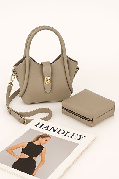 Handley Σετ μίνι πολυτελής δερμάτινη τσάντα και τσάντα μακιγιάζ
