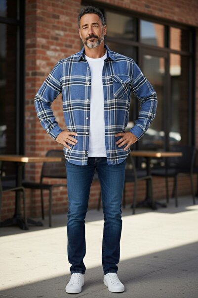 GÖMLEK GALERİSİ Slim Fit Plaid Lumberjack Sport Men's Shirt