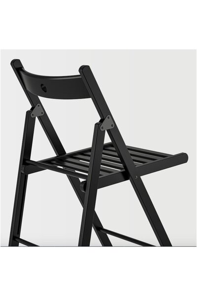 OEM Set 2 scaune pliabile, negru, lemn, 77 cm