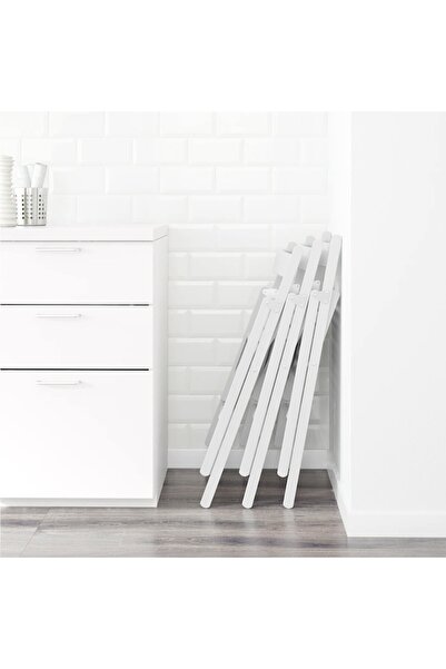 OEM Set de 2 scaune pliante, alb, lemn, 77 cm