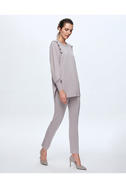 MISS DALIDA T24K-6026 Düğme Detaylı Balon Kollu Tunik TERRA-MİLKY