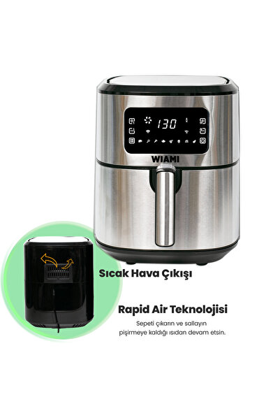 Xiaomi Wia mi 6.5 L Akıllı Yağsız Hava Fritözü - Metalik Şık Tasarım