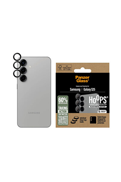 dalip Protecție pentru obiectivul camerei PanzerGlass Hoops Series pentru Samsung Galaxy S25, neagră