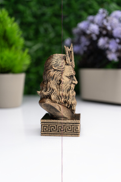 Makerpax Poseidon Büst Figür – Antik Yunan Mitolojisi Dekoratif Heykel 12CM
