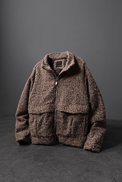 Slatra Men's Brown Wool Lined Cashmere Jacket