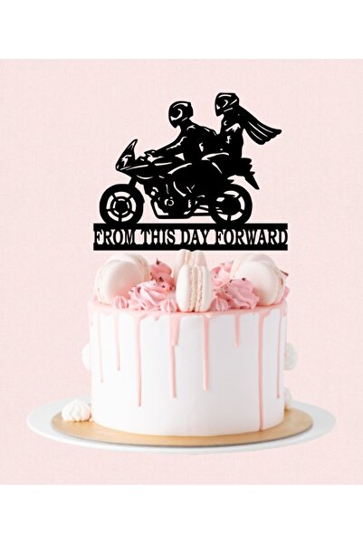 Bloom Atelier Cake Topper Nunta, Miri Motocicleta, plexiglas negru