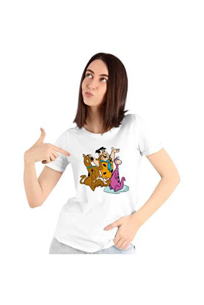 OEM Tricou Femei Familia Flintstone Scooby Doo Dino Catel
