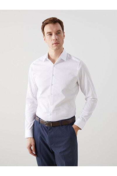 LC Waikiki Ανδρικό πουκάμισο με μακρυμάνικο γαμπαρντίνι Vizyon New Season εφαρμοστό