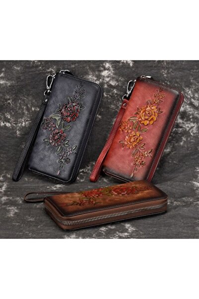Mychicbeautybag leather wallet "Dancing dahlia" Genuine leather wallet