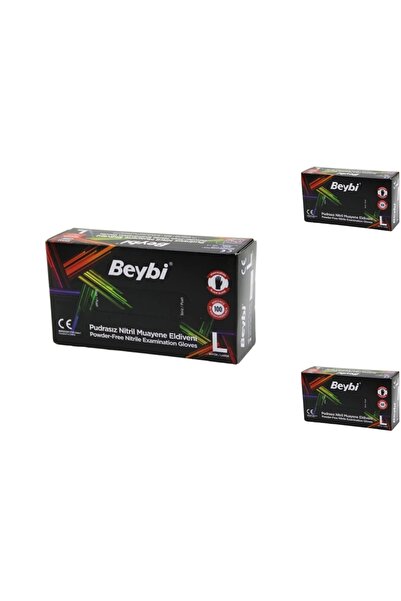 Ecoflex Pudrasız Siyah Nitril Muayene Eldiveni LARGE -100'lük Kutu