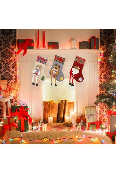 OEM Christmas stocking for gifts, 3D model, Reindeer, multicolor, 52 x 26 x 18 cm