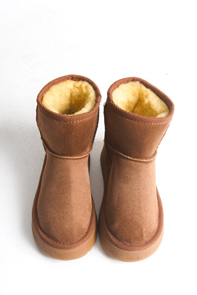 Moda Lime Ultra İçi Kürklü Süet Kışlık Yüksek Taban Sıcak Tutan Kolay Giyilebilir Çocuk Bot Çizme