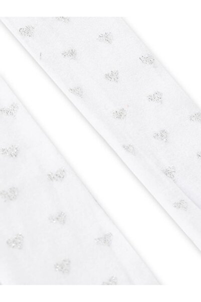 Civil Girls Glitter Heart 3-11 Years Old Girls' Pantyhose - White 5-6 Years Old