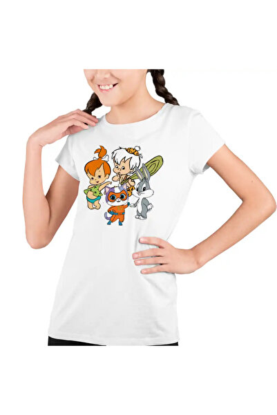 OEM Tricou Copii Fete Familia Flintstone Pebbles Bamm Bamm Super Pisicute Bug...