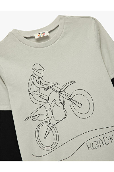 Koton Βαμβακερό μακρυμάνικο T-shirt με λαιμόκοψη