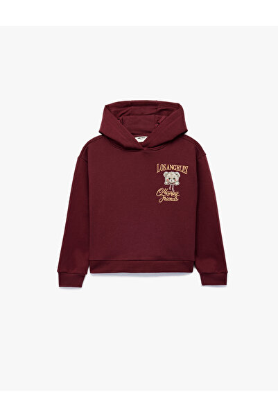 Koton Pamučna majica sa kapuljačom i dugim rukavima, crvena, za devojčice, 6W...