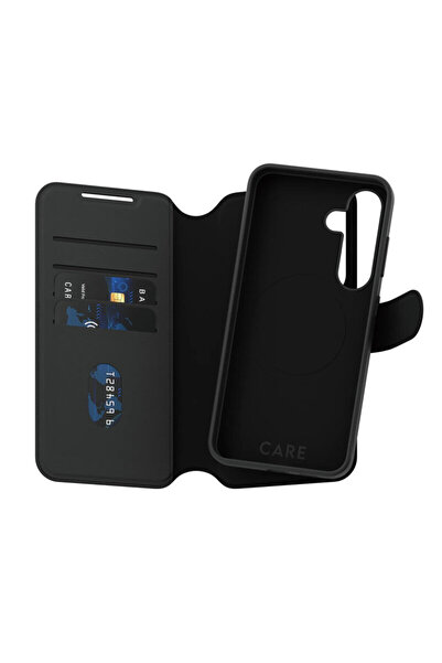 dalip Carcasă PanzerGlass® CARE pentru Samsung Galaxy S25, portofel Tango Two-in-One, neagră