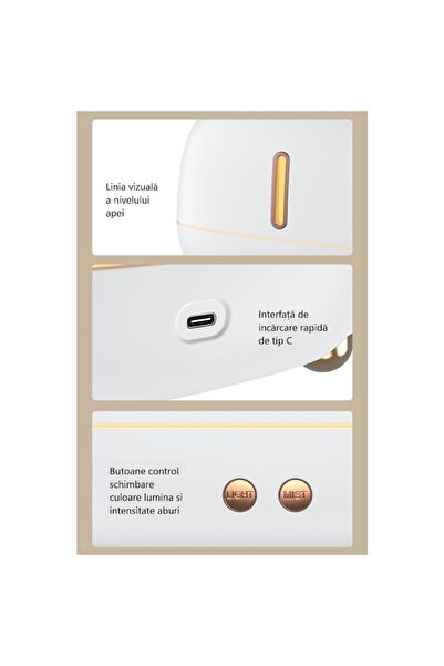 GOLD MARKET Flame-type humidifier with aromatherapy, 250 ml, White