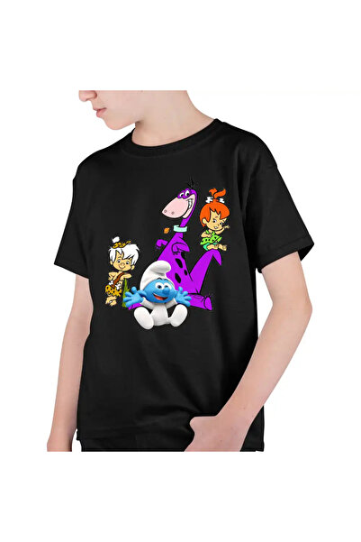 OEM Tricou Copii Baieti Familia Flintstone Dino Bebe Strumf Pebbles Bamm Bamm