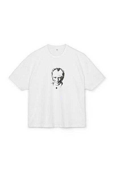 LORVEX تي شيرت قصة فضفاضة أكتوبر ذو طابع يوم الجمهورية للجنسين – أتاتورك والعلم