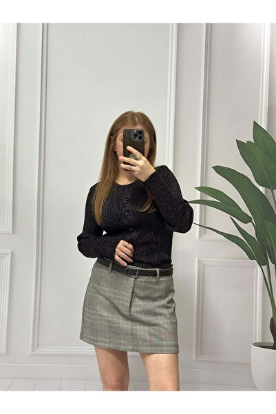 Pulli Collection Σορτς φούστα με καρό σχέδιο με ζώνη