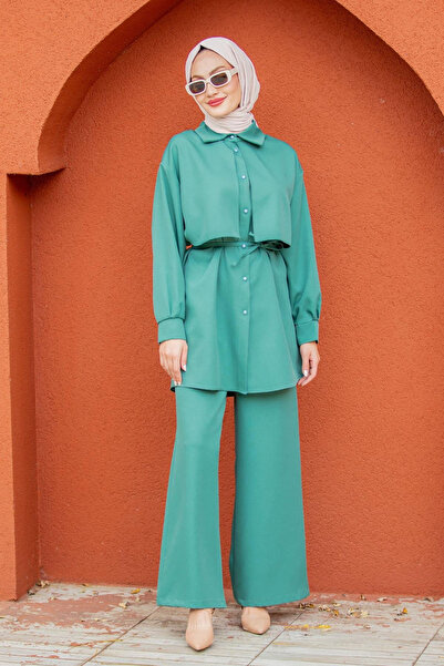 Tesettür Diyarı Summer Crepe Fabric Shirt Pants Set