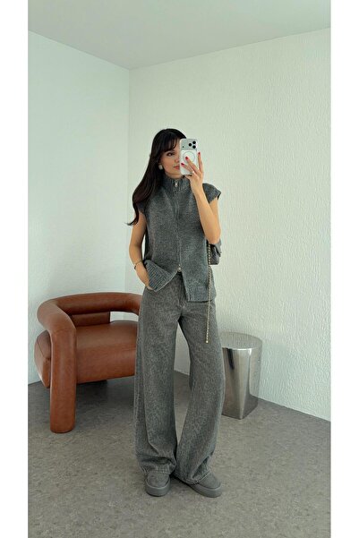 HAZELANNA Leopar Desenli Gri Jean