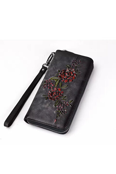 Mychicbeautybag leather wallet "Dancing dahlia" Genuine leather wallet