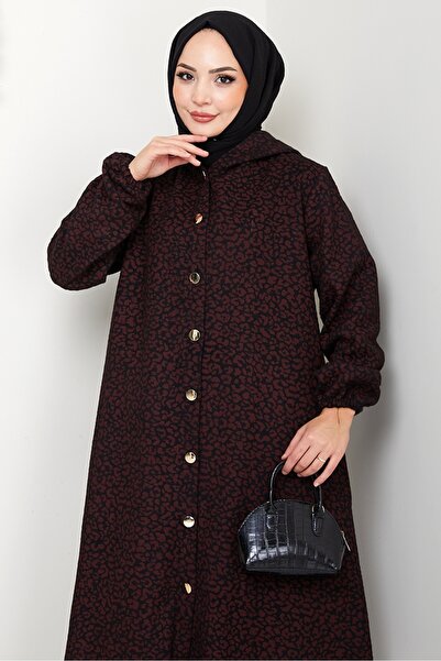 Bestenur Dilra Hooded Cashmere Cap 1632 - Burgundy