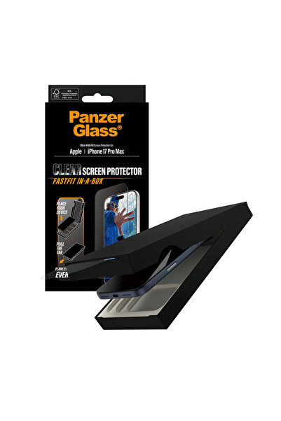 Panzer Glass iPhone 17 Pro Max Screen Protector PanzerGlass® Ultra-Wide Fit with FASTFIT IN-A-BOX, black