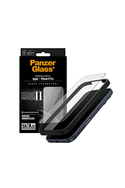 Bibilel iPhone 17 Pro PanzerGlass® Ceramic II Ultra-Wide Fit w. EasyAligner, ...