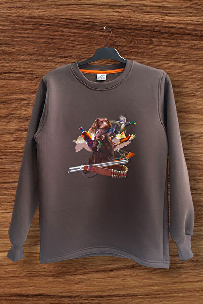 WİDİ Хънтър Дог Хънтинг Картридж и Уудкок Принтирана Регулярна Кройка Свита Блуза с Кръгла Яка