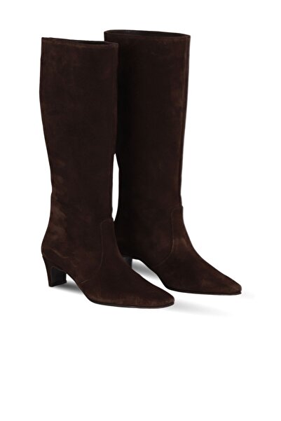 Bueno Shoes Kahverengi Süet Kadın Topuklu Çizme 39wc2959