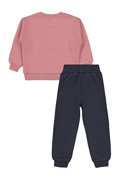 Civil Girls Heart Love Embroidered 2-5 Years Old Tracksuit Set - Pink3-4 Years Old