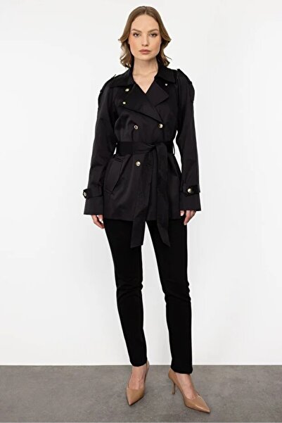 Ekol Regular Fit Çıtçıtlı Ve Kuşaklı Kadın Trençkot 6182-25k